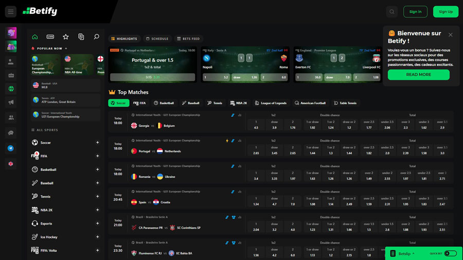 Sport et esport pronostics Betify