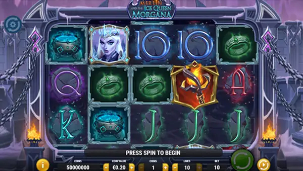 merlin and the ice queen morgana play'n go