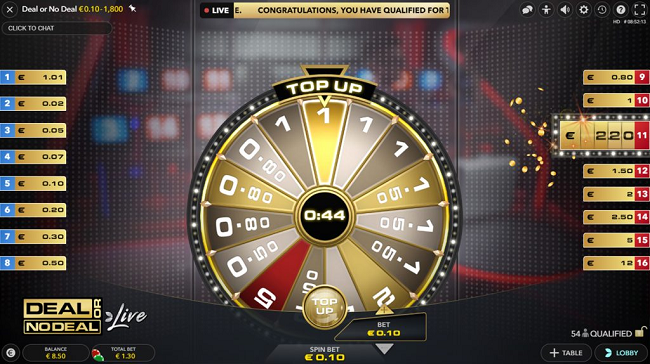 deal or no deal live multiplier wheel