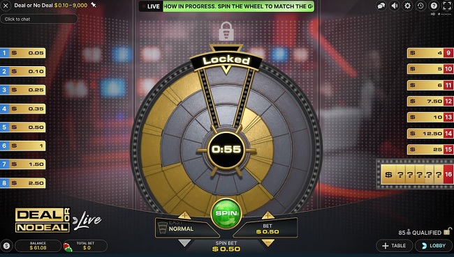 qualifying round deal or no deal live