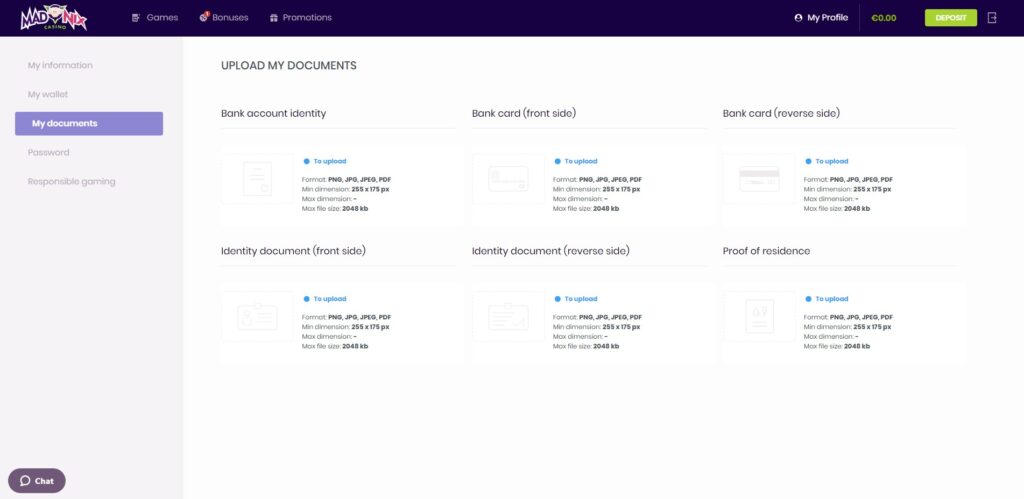 madnix casino documents