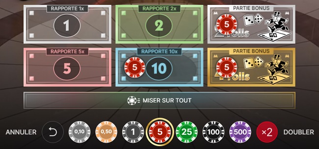monopoly live bets