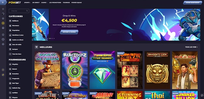 powbet casino design