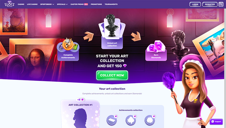 collection of art slots palace