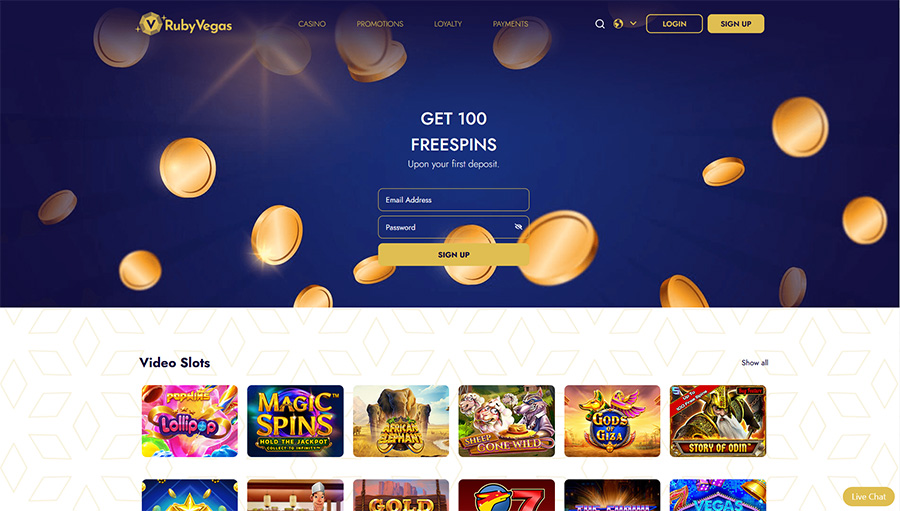 home page Ruby Vegas