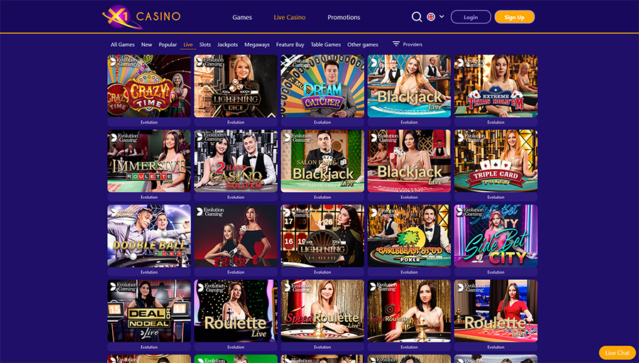 live casino x1 casino