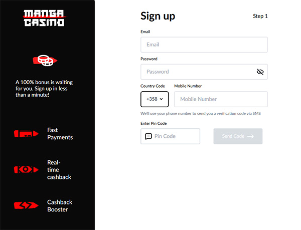 Register Manga Casino