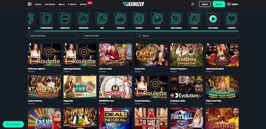 Live Casino Casinozer DE