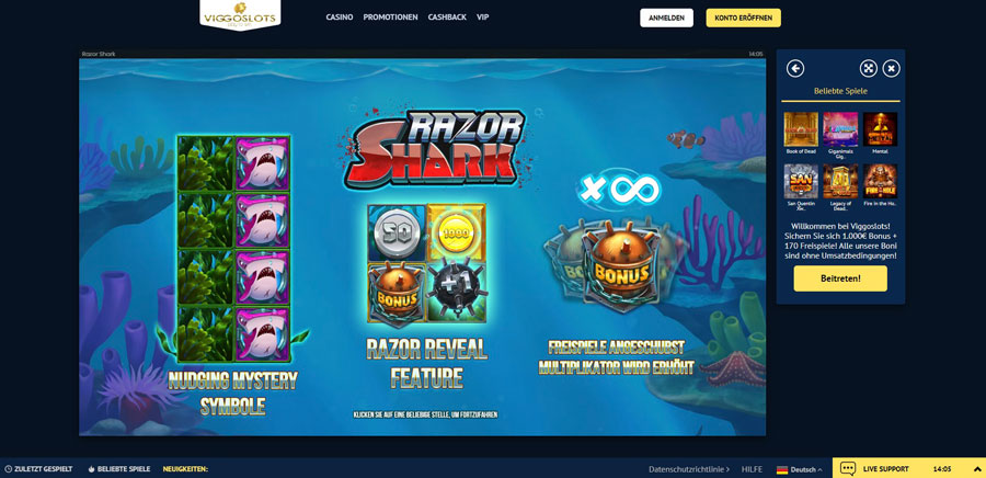 Razor Shark Viggoslots DE