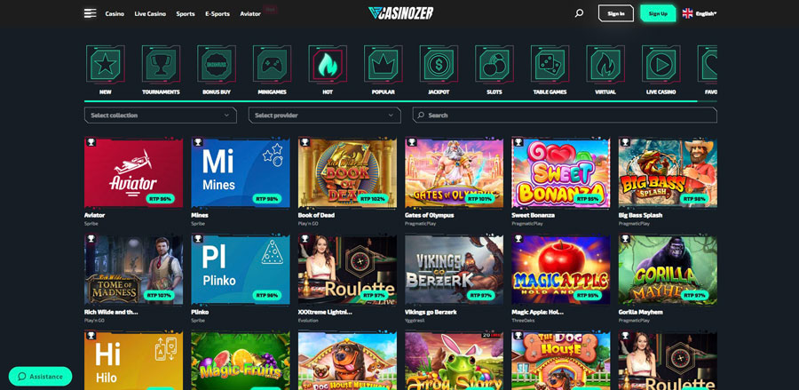 Spielvielfalt Casinozer