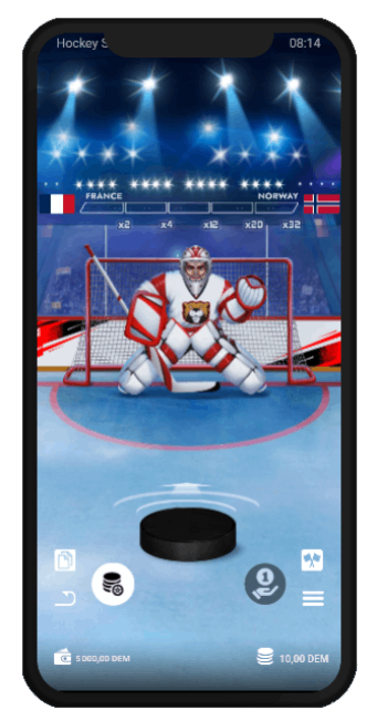 Hockey Shootout from Evoplay mobile version