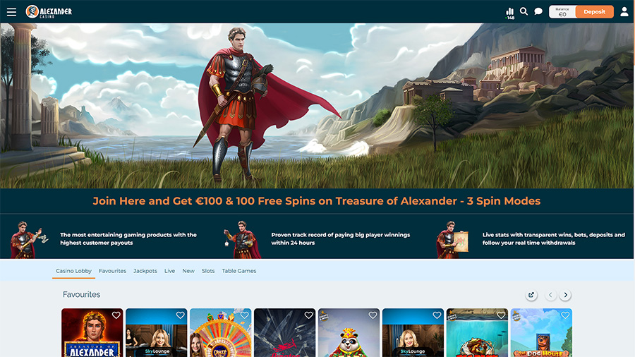 Home page Alexander Casino