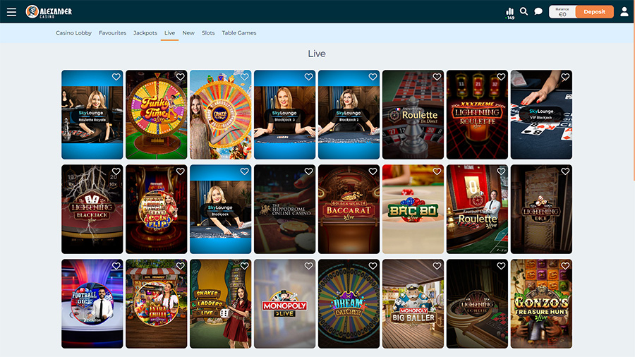 Live casino Alexander Casino