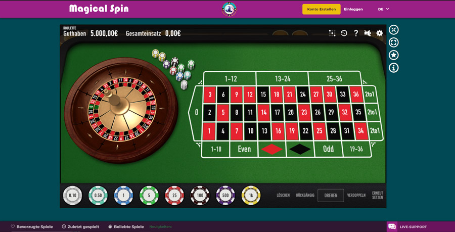Roulette Relax Gaming Magical Spin