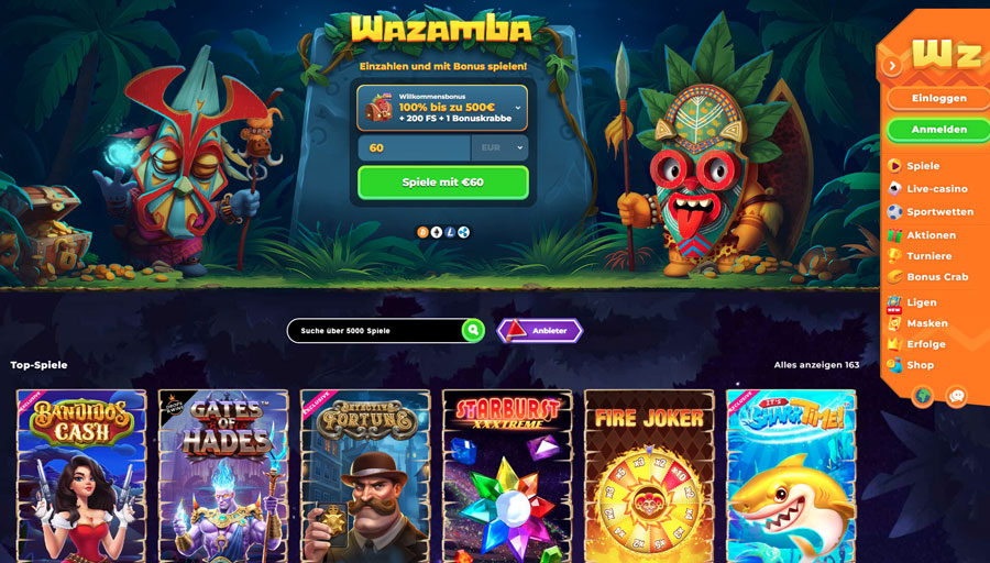 Startseite Wazamba Casino