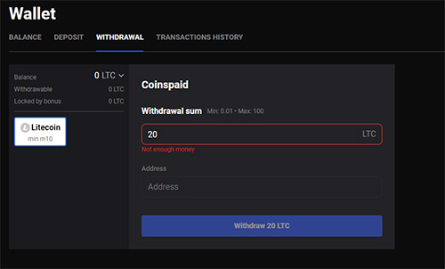 Withdraw Coinslotty