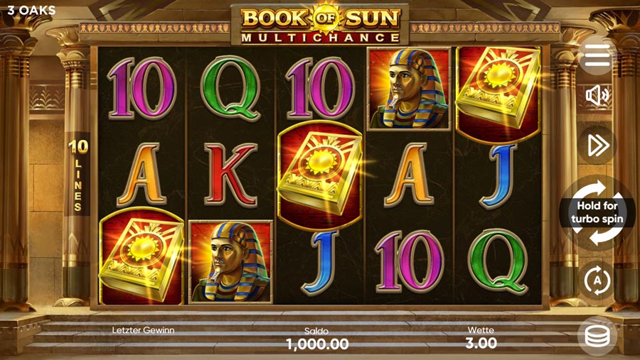 3 Oaks Gaming ou Booongo Book of Sun Multichance Slots DE