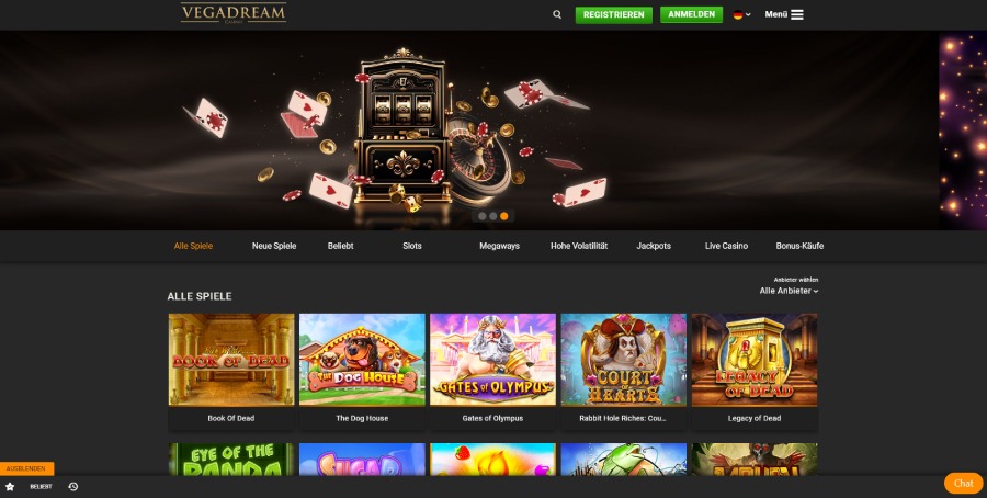 Vegadream Casino Startseite