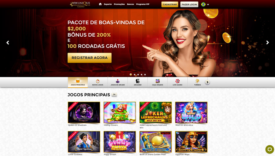 Página Inicial do Win Unique Casino