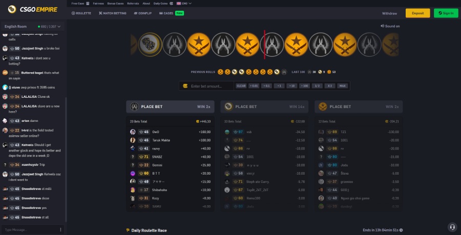 CSGOEmpire home page