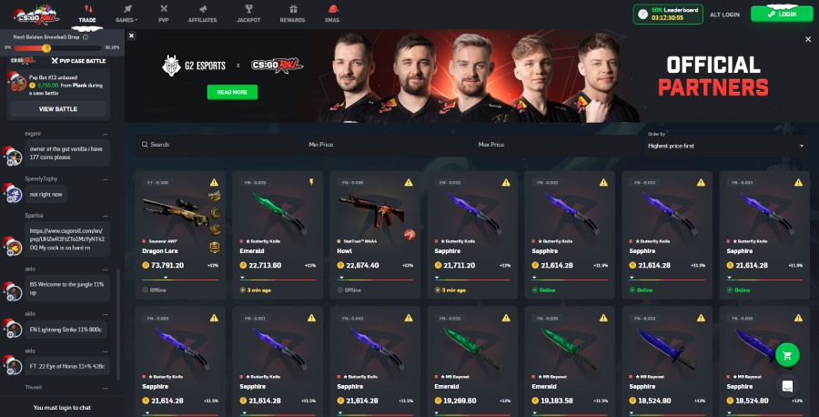 Home page CSGO Roll